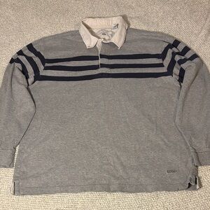 Vintage IZOD Varsity Rugby Polo Long-sleeve, Gray